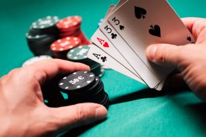 Playing,Poker,In,The,Casino.,Cards,With,Two,Pairs,In
